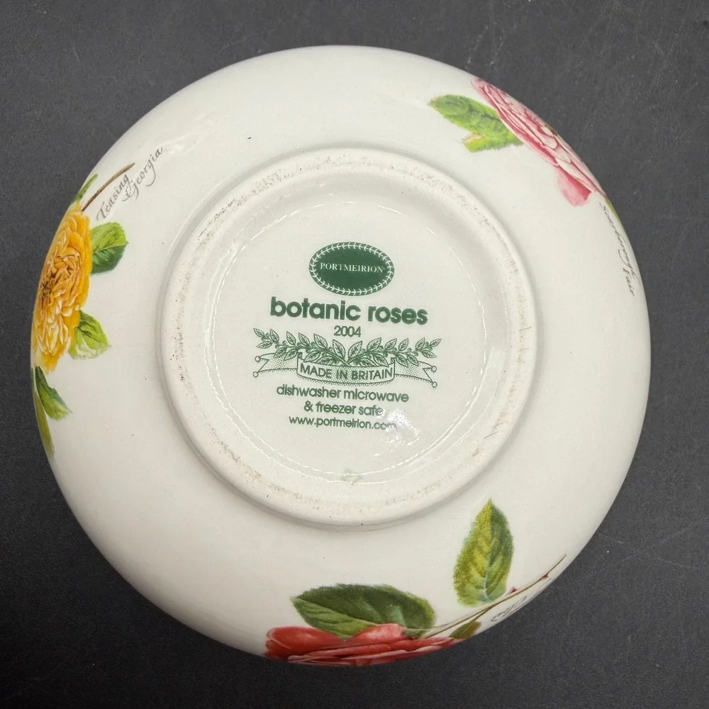 Vintage 2004 Portmeirion Botanic Roses Cereal Bowls Set of 4 Fragrant Cloud